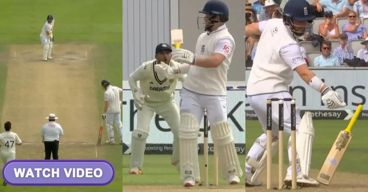 ENG vs IND : Ben Duckett’s bat slip misses stumps by inches on Day 2 of Manchester Test