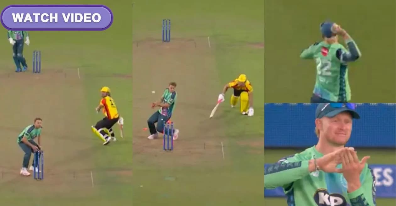 WATCH: Jordan Cox’s incredible direct-hit to dismiss Marcus Stoinis sparks an animated celebration in The Hundred 2025