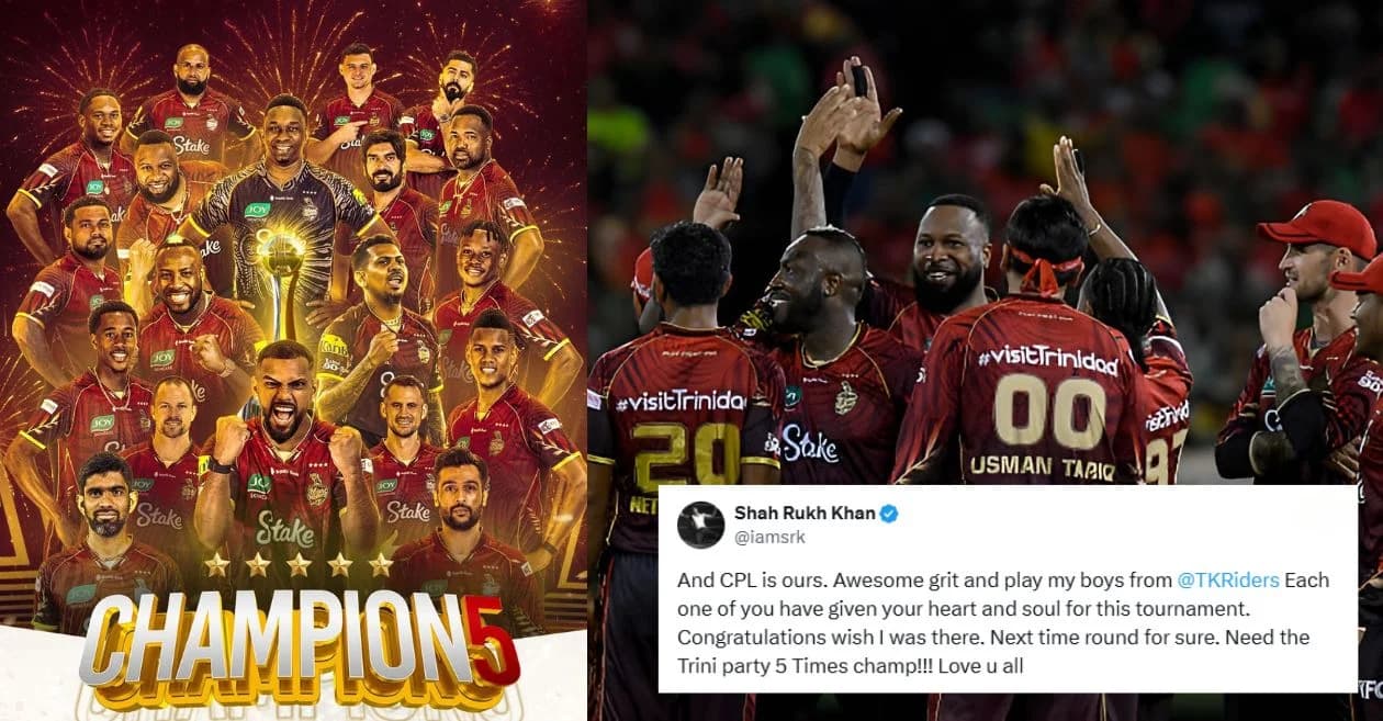 Shah Rukh Khan and fans erupt in joy as Trinbago Knight Riders edge past Guyana Amazon Warriors in a dramatic CPL 2025 final to win fifth title