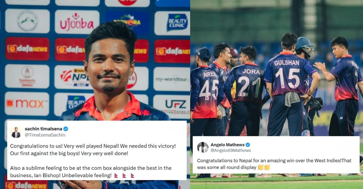 Fans go berserk as Nepal records historic win over West Indies in the 1st T20I in Sharjah