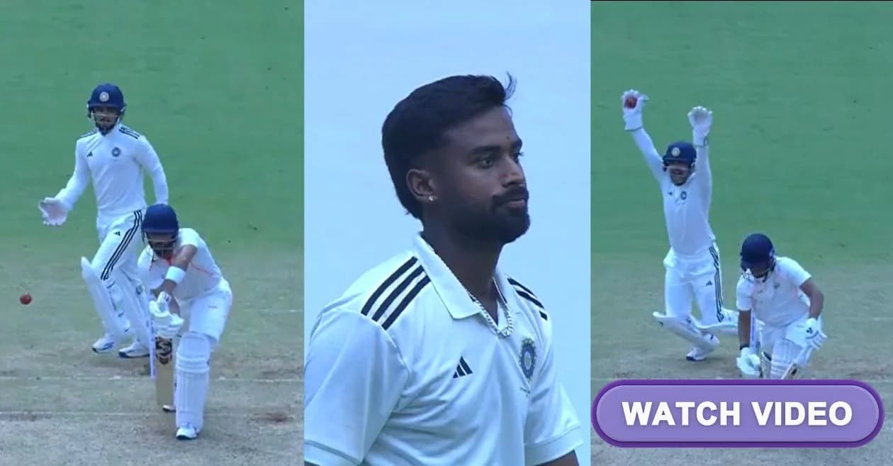 WATCH: Manav Suthar’s twin wickets derail Vidarbha’s top order against Rest of India on Day 1 of Irani Cup