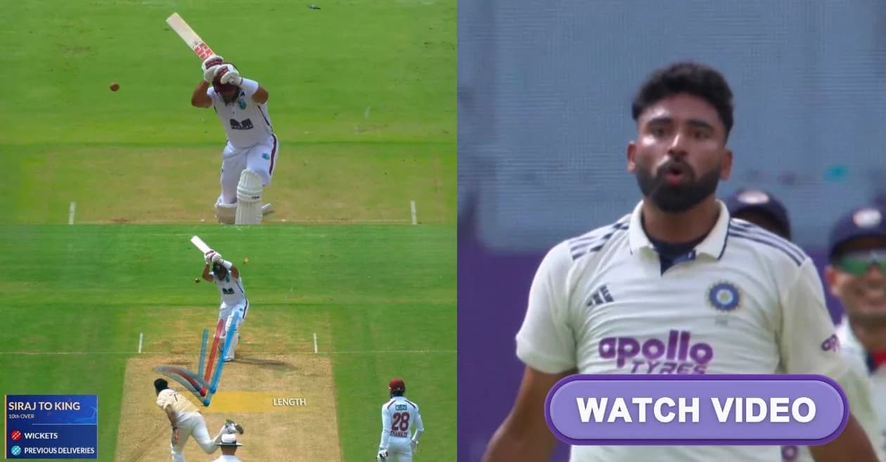 IND vs WI : Mohammed Siraj pulls off Cristiano Ronaldo’s ‘Siu’ celebration after cleaning up Brandon King on Day 1 of Ahmedabad Test