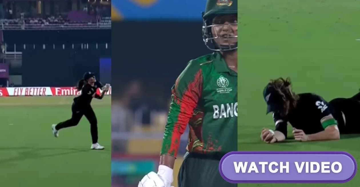 NZ vs BAN : Rosemary Mair pulls off a stunning diving catch as Nigar Sultana’s poor run continues in Women’s World Cup 2025