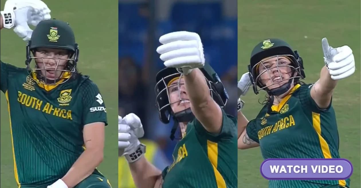 CWC 2025 : Tazmin Brits fires ‘bow and arrow’ celebration after smashing match-winning ton during NZ-W vs SA-W game