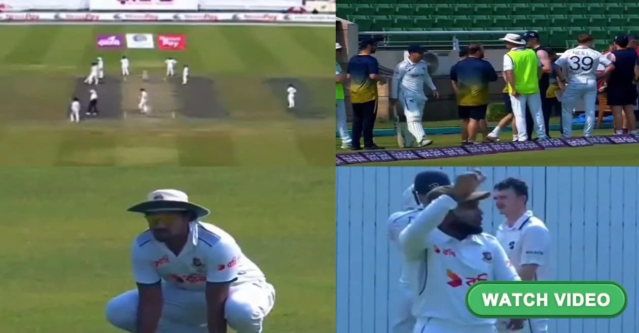 WATCH: BAN vs IRE 2nd Test interrupted on Day 3 by earthquake; Bangladesh and Ireland players walk onto the field