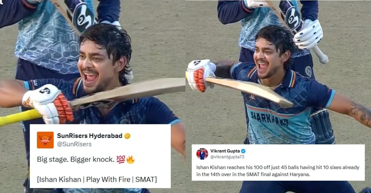 Fans erupt as Ishan Kishan lights up MCA stadium with explosive 45-ball hundred for Jharkhand in SMAT 2025 final vs Haryana
