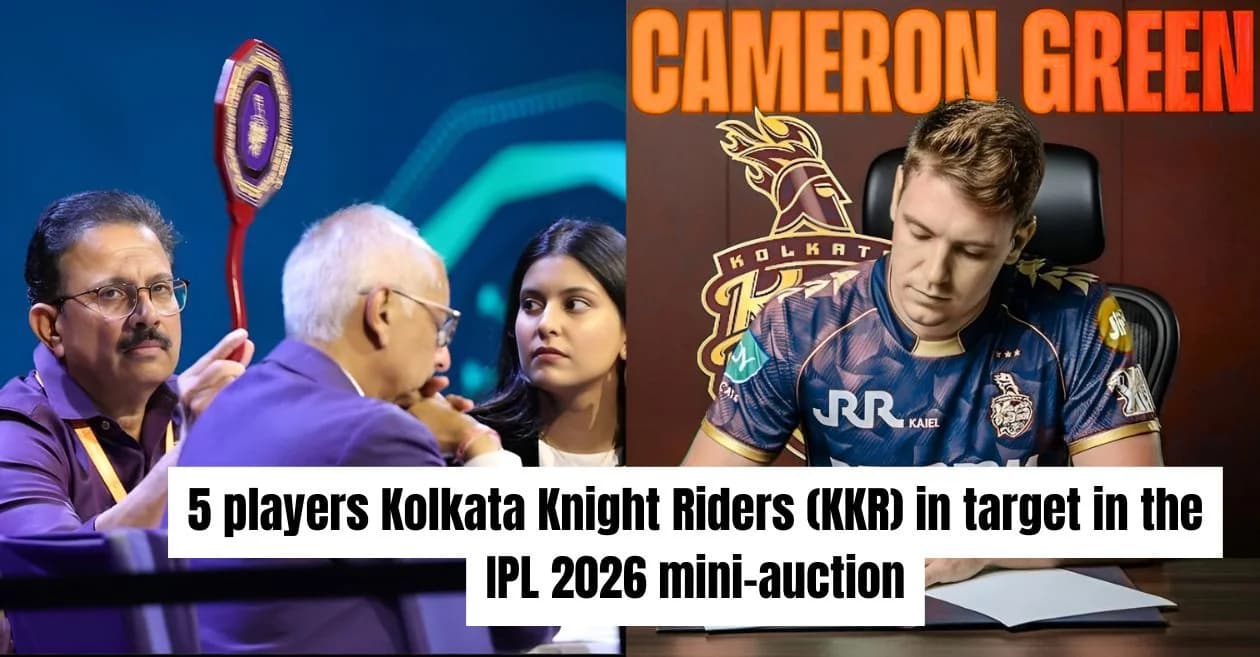 5 players Kolkata Knight Riders (KKR) in target in the IPL 2026 mini-auction
