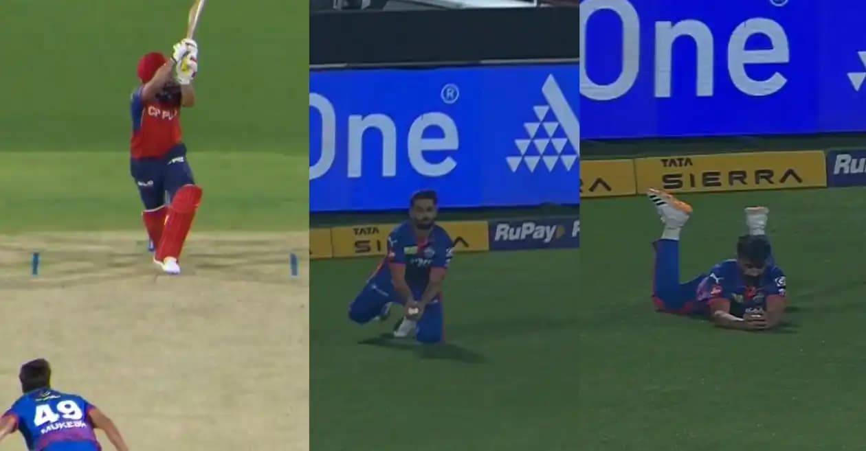 WATCH: Auqib Nabi takes a splendid catch to dismiss Prabhsimran Singh in PBKS vs DC IPL 2026 clash