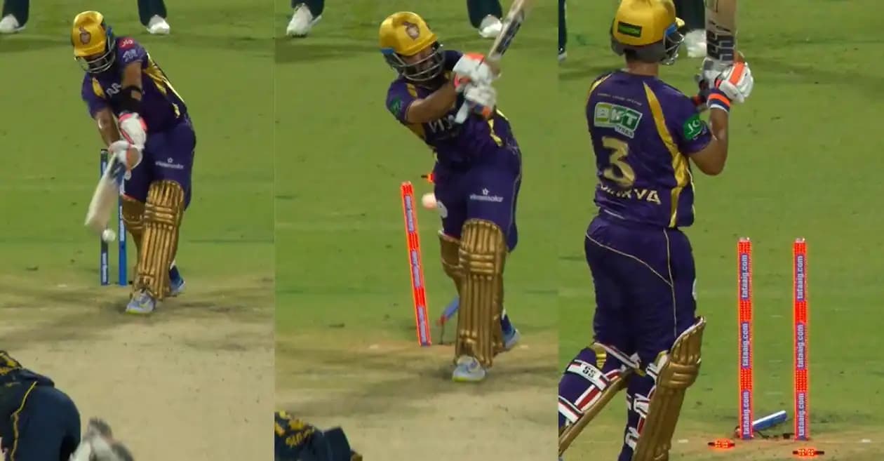 WATCH: Mohammed Siraj cleans up Ajinkya Rahane with a beauty in KKR vs GT IPL 2026 clash