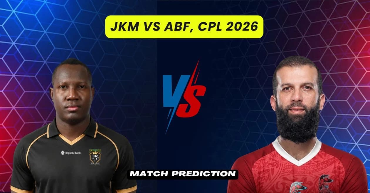 JKM vs ABF, CPL 2026, Match Prediction: Who will win today’s game between Jamaica Kingsmen and Antigua & Barbuda Falcons?