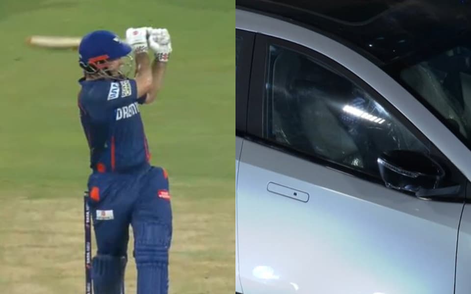 IPL 2025: Mitchell Marsh's six hits car in LSG vs SRH clash, picture showing dent goes viral