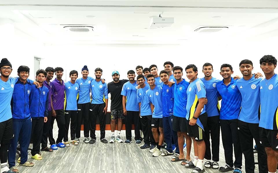 : Rohit Sharma meets U19 cricketers at CoE ahead of Australia series