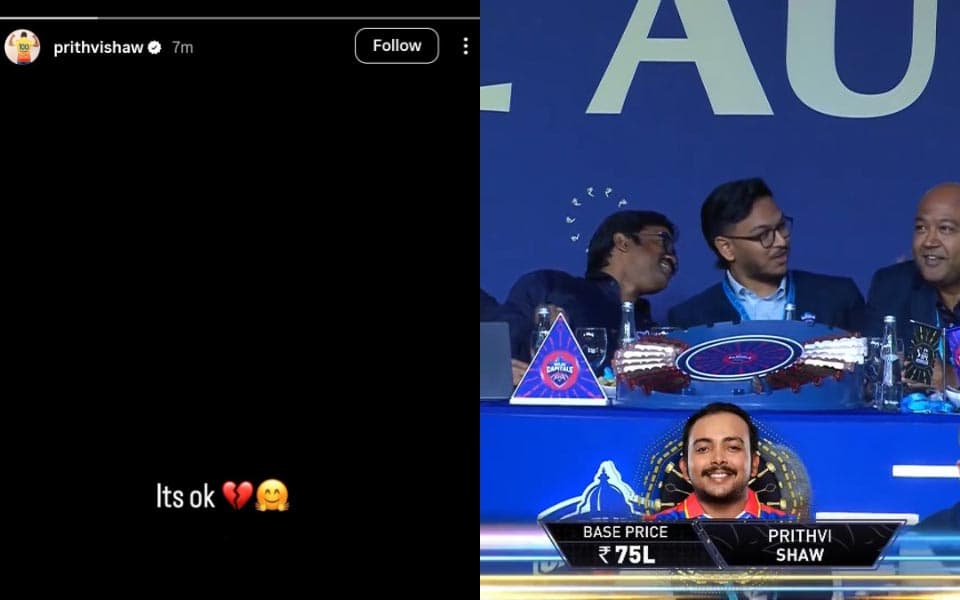 Prithvi Shaw reacts ‘It’s okay’ to going unsold before Delhi Capitals snap him up for INR 75 lakh