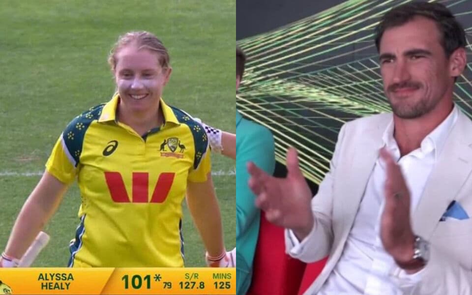 AUS W vs IND W: Alyssa Healy signs off with emotional ODI ton; Mitchell Starc applauds from comm box