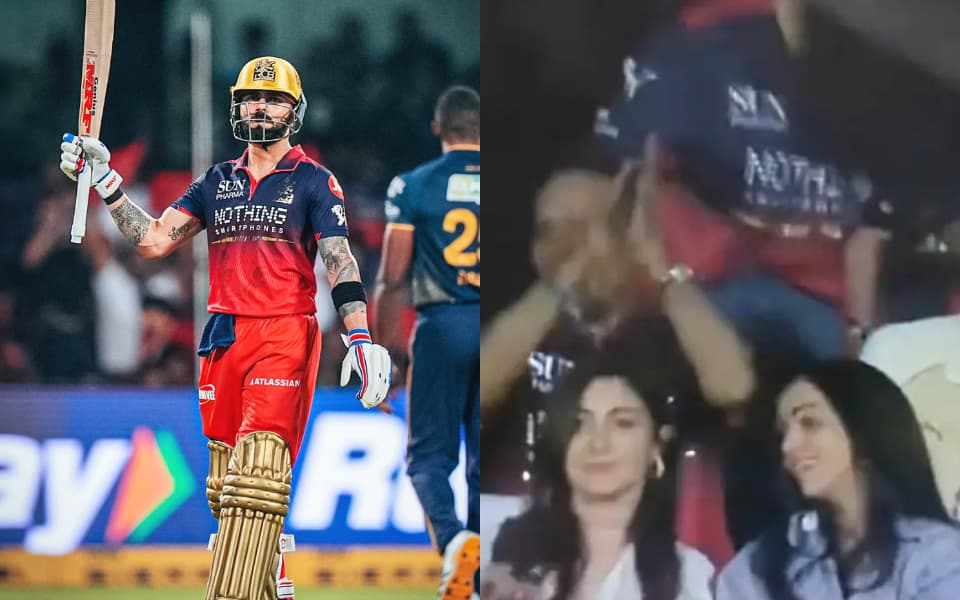 Anushka Sharma seen doing 'money splashing' gesture after Virat Kohli's six, gets embarrassed on camera