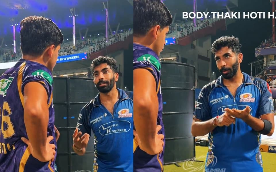 Jasprit Bumrah shares valuable bowling tips with Kartik Tyagi after KKR vs MI