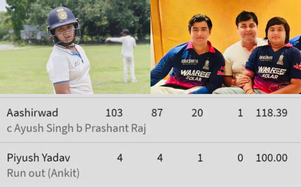 Vaibhav Sooryavanshi’s younger brother Aashirwad smashes stunning century in Bihar practice match