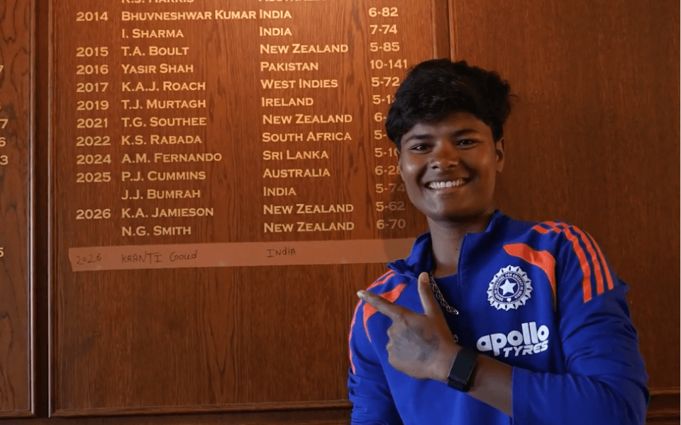 WATCH: Kranti Goud becomes first female cricketer to feature on Lord's Honours Board