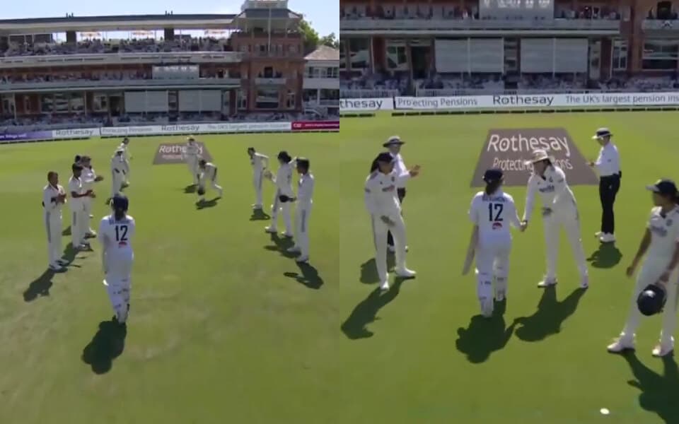 Tammy Beaumont walks off the field for the final time in international cricket