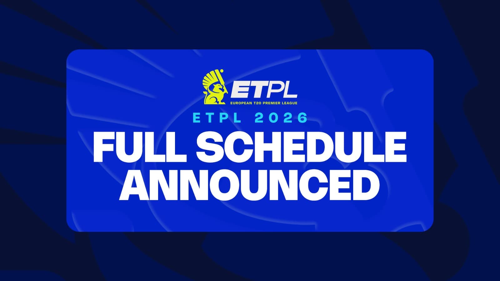 ETPL 2026 Full Schedule: Date, Time, Fixtures, Teams, Venue details announced