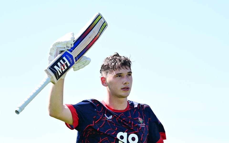 Andrew Flintoff's son Rocky scores maiden senior hundred for Lancashire against Somerset