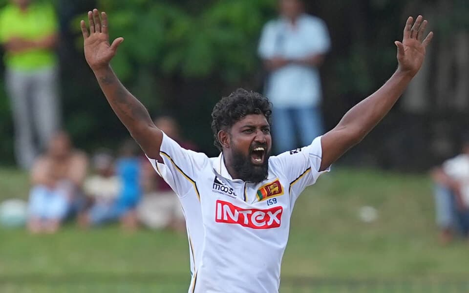 Prabath Jayasuriya reprimanded for abusive act after dismissal in Colombo Test against India