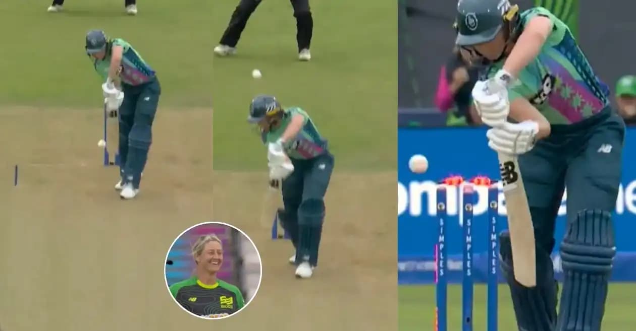 WATCH: Sophie Devine cleans up Meg Lanning with a jaffa in The Hundred Women 2025