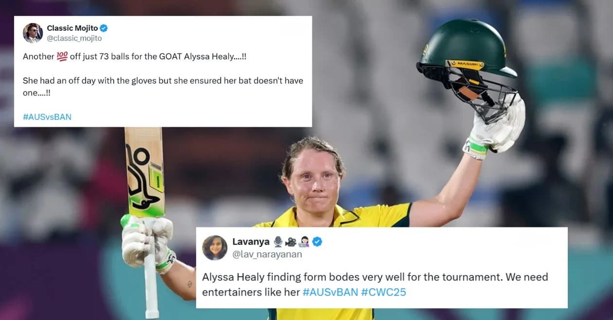 Fans erupts as Alyssa Healy hammers her second consecutive Women’s World Cup 2025 century during AUS vs BAN match