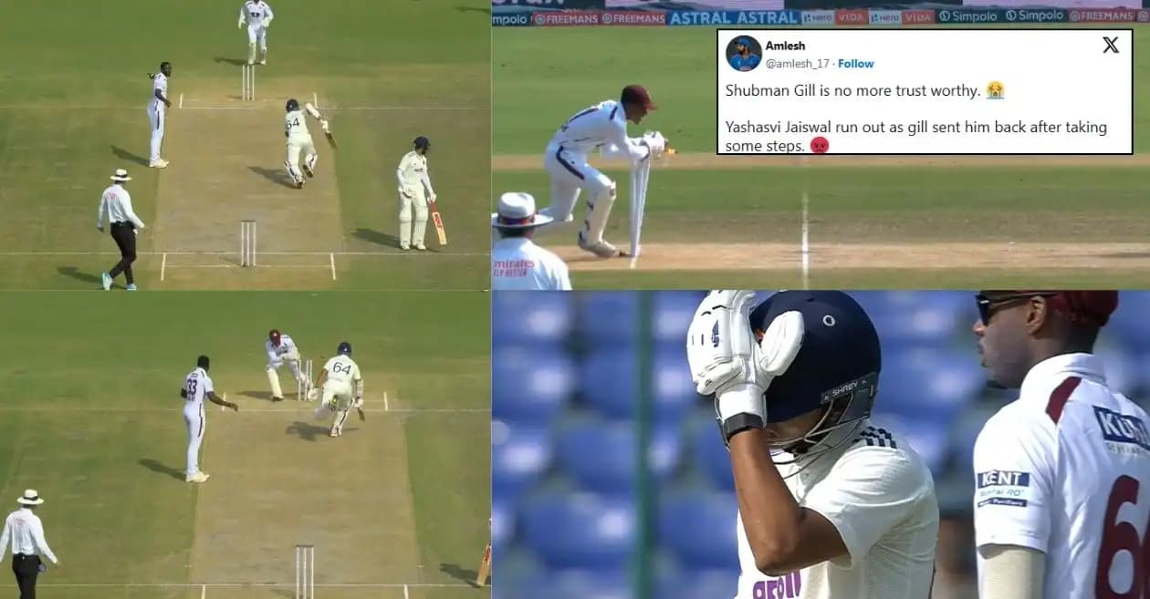 IND vs WI: Fans slam Shubman Gill after Yashasvi Jaiswal’s run-out on Day 2 of second Test