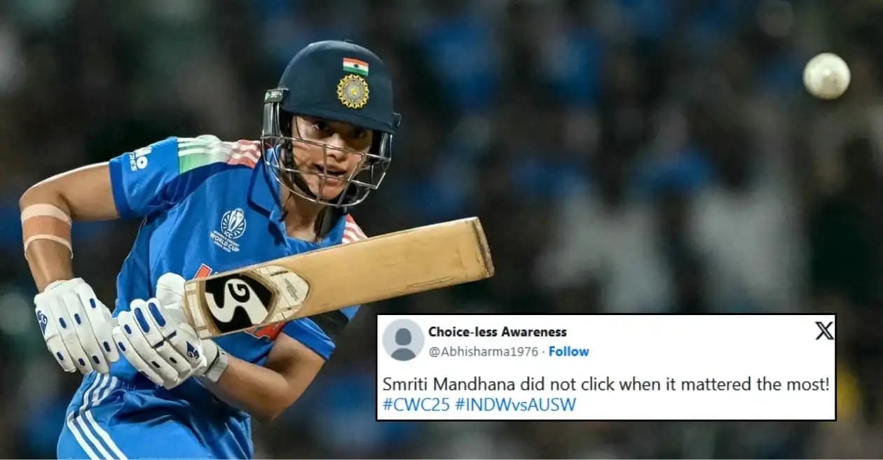 AUS vs IND: Fans brutally troll Smriti Mandhana for her poor outing with the bat in Women’s World Cup semi-final