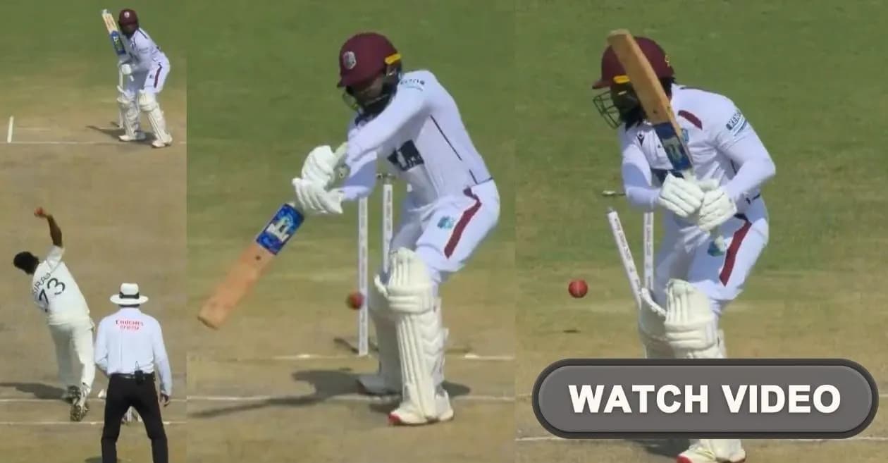 IND vs WI : Mohammed Siraj cleans up Jomel Warrican with a stunning delivery on Day 3 of the Delhi Test