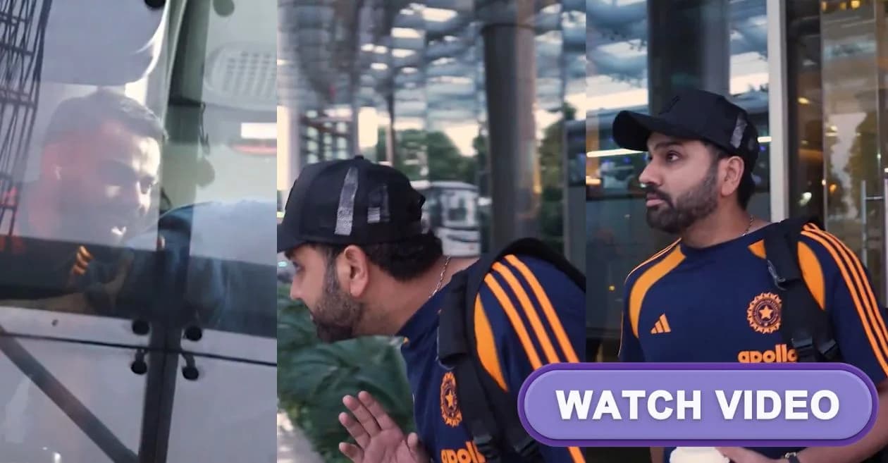 AUS vs IND : Rohit Sharma bows in respect to Virat Kohli before sharing an emotional hug inside the team bus