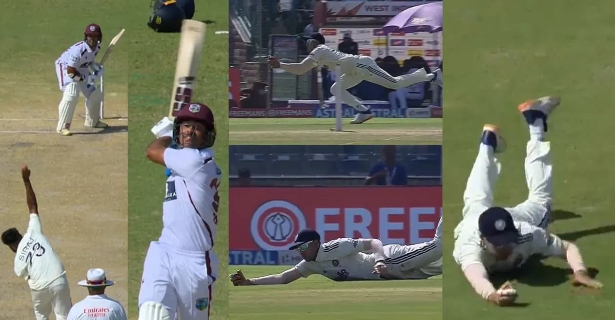 IND vs WI : Shubman Gill takes a sensational catch to dismiss Tagenarine Chanderpaul on Day 3 of the Delhi Test