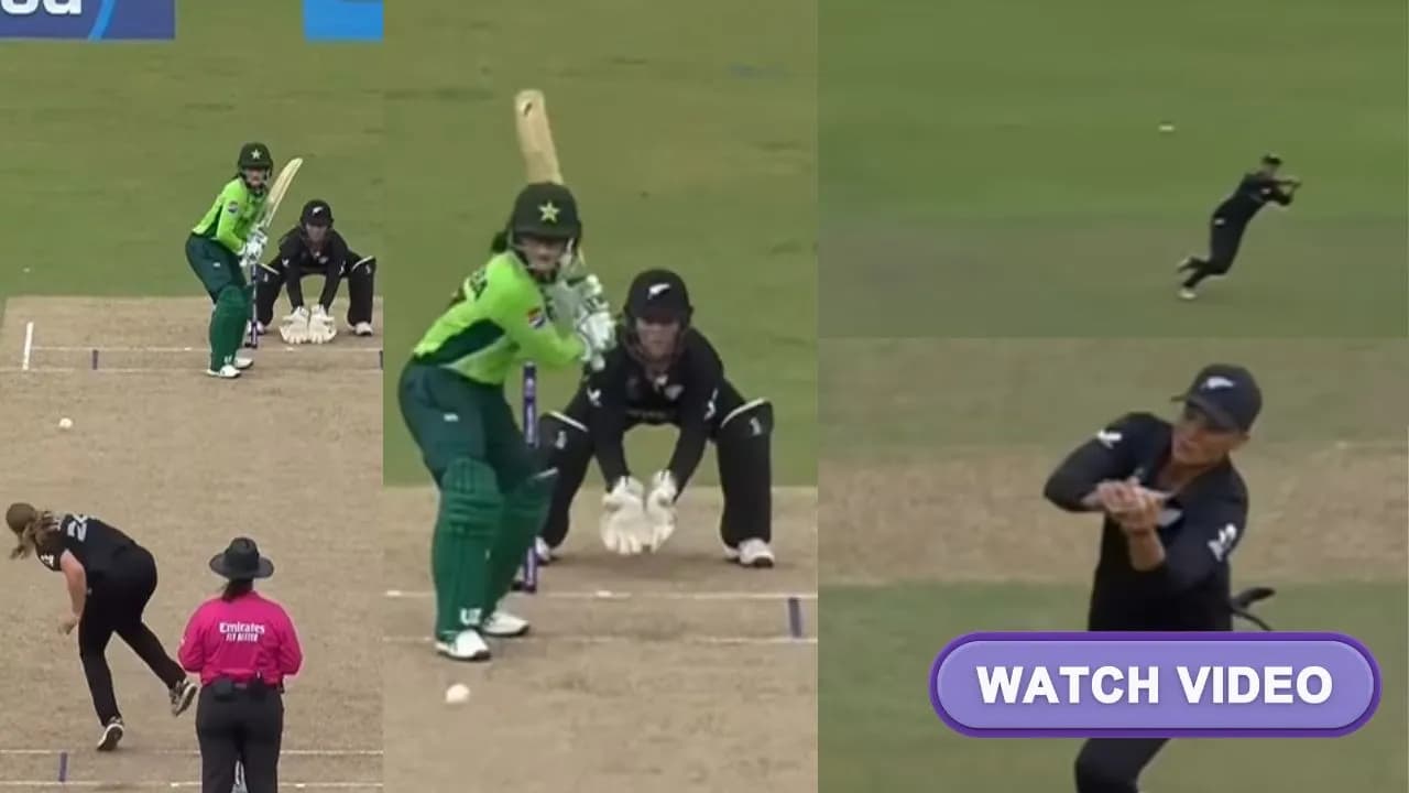 Women’s World Cup 2025 : Suzie Bates plucks a stunner to remove Muneeba Ali in NZ-W vs PAK-W game
