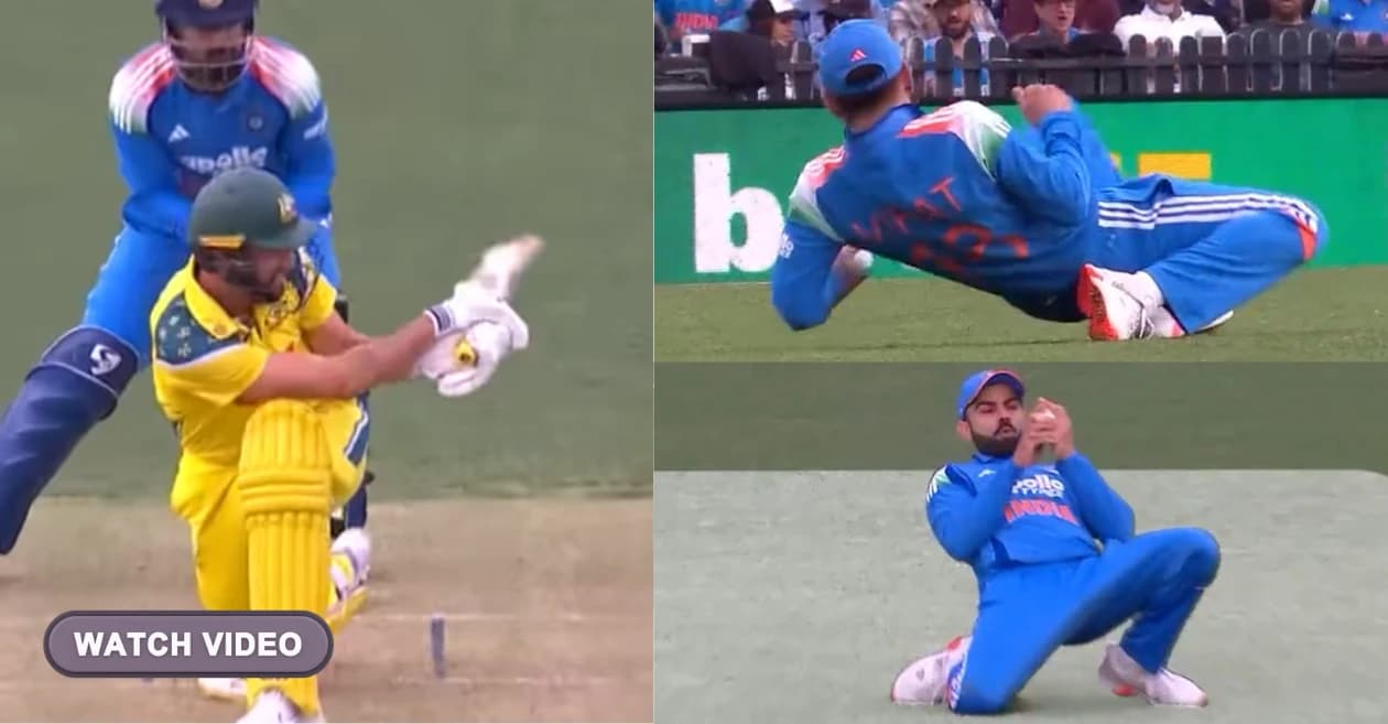 AUS vs IND : Virat Kohli takes a sharp catch to see-off Matthew Short in 3rd ODI