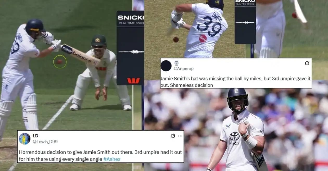 Netizens slam 3rd umpire as Jamie Smith’s dismissal erupts major controversy on Day 2 of Perth Test