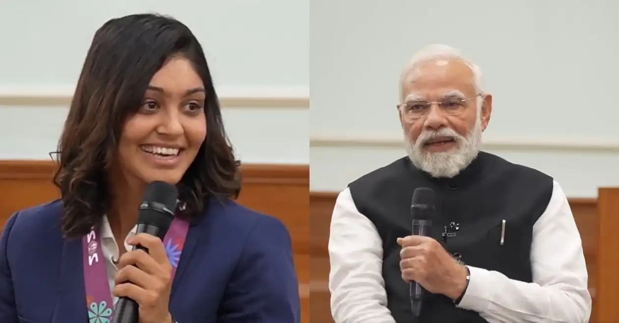 WATCH: Harleen Deol playfully asks PM Narendra Modi about his skincare secret, gets a witty reply