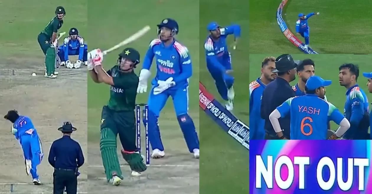 WATCH: India A players shocked as Maaz Sadaqat’s catch gets controversially overturned during Asia Cup Rising Stars clash