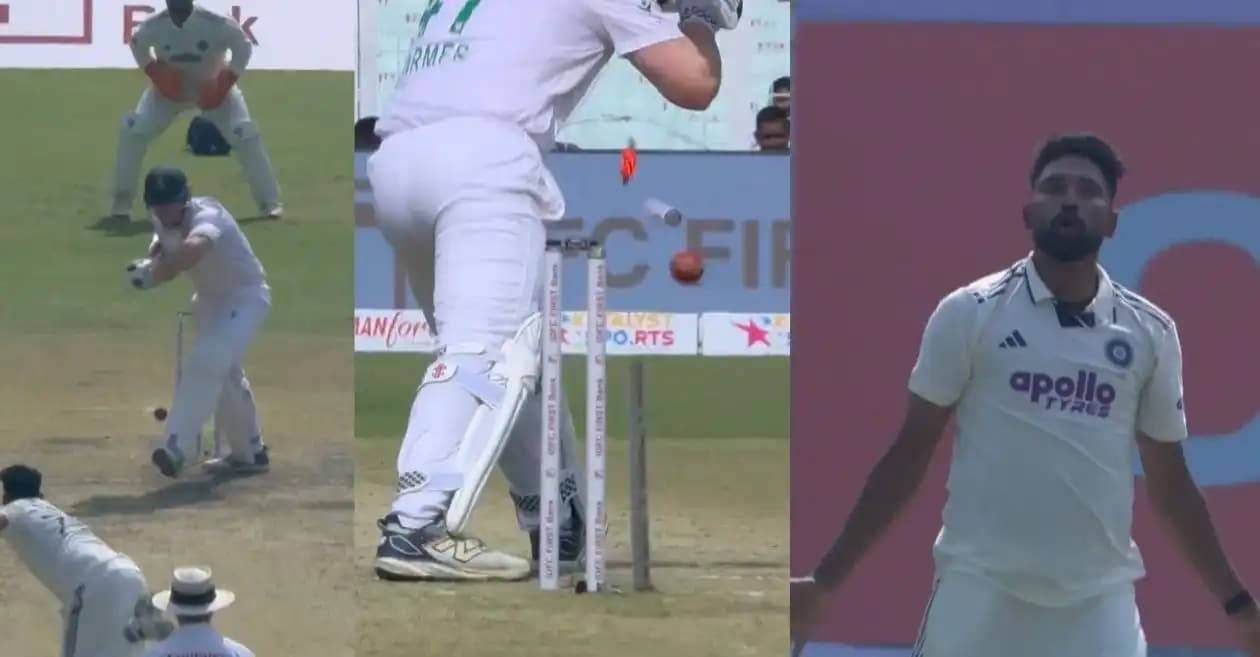 IND vs SA : Mohammed Siraj splits Simon Harmer’s off-stump in half with a dream delivery on Day 3 of first Test