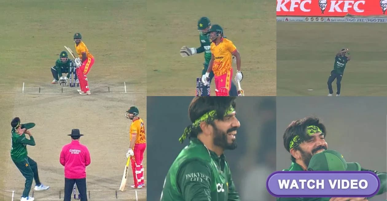 WATCH: Usman Tariq’s hat-trick powers Pakistan to dominant win over Zimbabwe in T20I tri-series 2025
