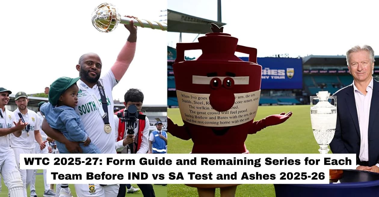 Ahead of IND vs SA Test and the Ashes: Here’s the WTC 2025-27 form guide and remaining series of each team