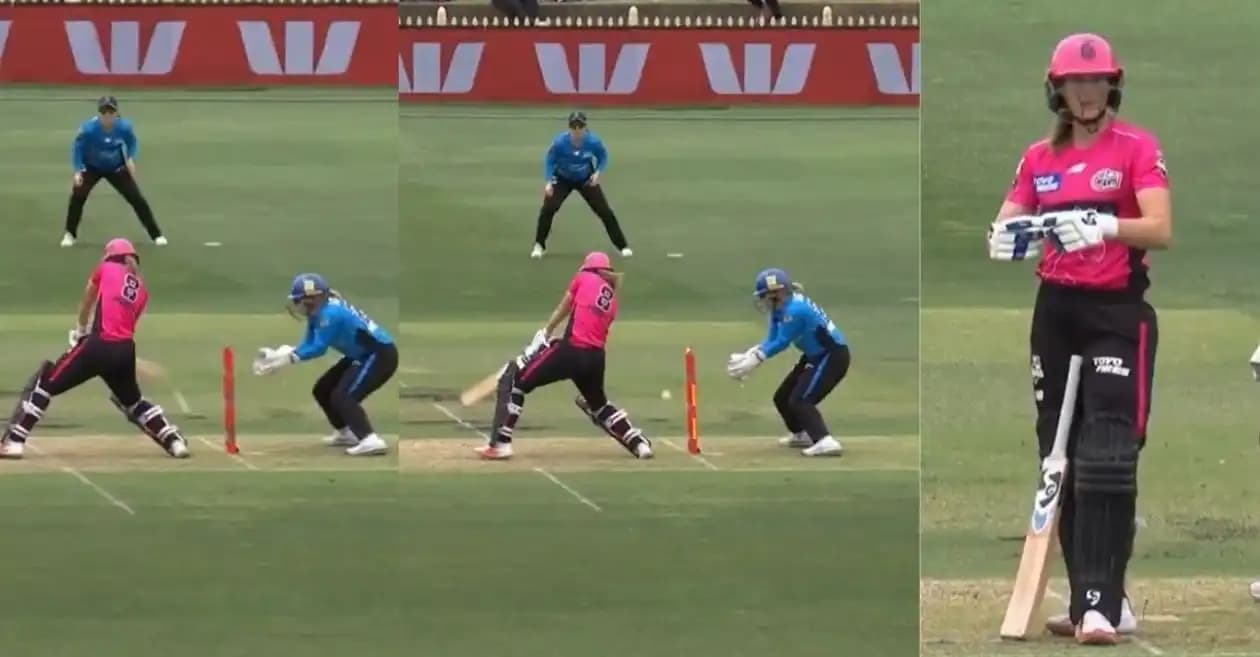 WBBL|11 : Ellyse Perry survives as bails stay intact despite ball hitting the stumps
