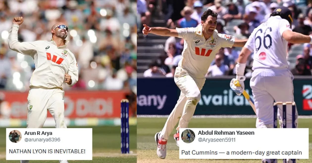 Fans erupt as Pat Cummins and Nathan Lyon put Australia on the verge of Ashes Test series win against England on Day 4 in Adelaide