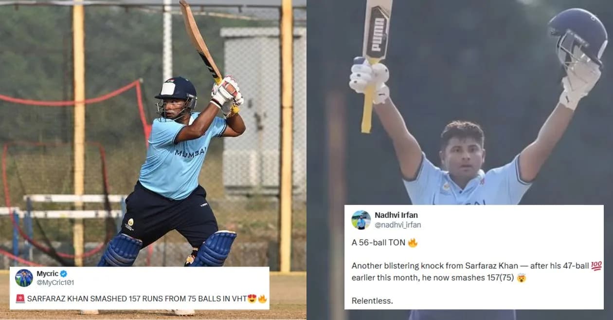 Fans go gaga as Sarfaraz Khan hammers explosive century against Goa in Vijay Hazare Trophy 2025-26