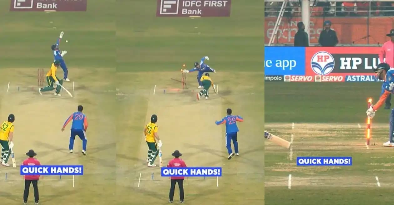 WATCH: Jitesh Sharma channels inner MS Dhoni to remove Quinton de Kock on 90 with lightning run-out in 2nd T20I