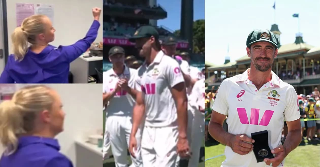 Ashes 2025-26 : Alyssa Healy’s adorable reaction steals the limelight as Mitchell Starc bags Player of the Series in