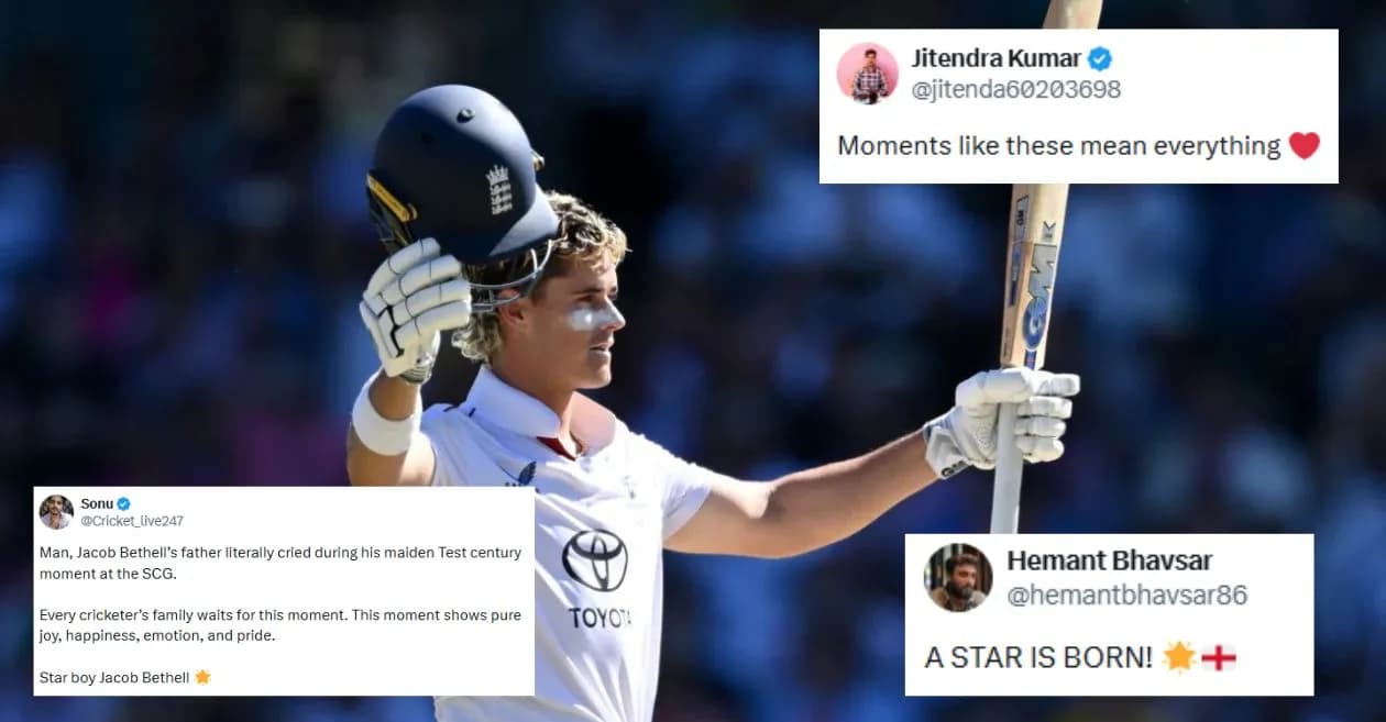 Ashes 2025-26: Fans celebrate in jubilation as Jacob Bethell brings up his maiden century in the SCG Test