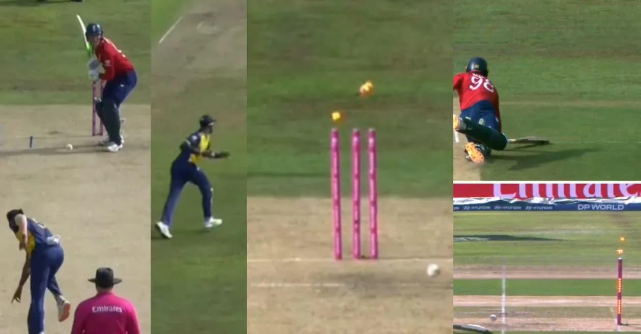 T20 World Cup 2026 : Dasun Shanaka’s bullet throw removes Tom Banton in SL vs ENG Super 8 showdown