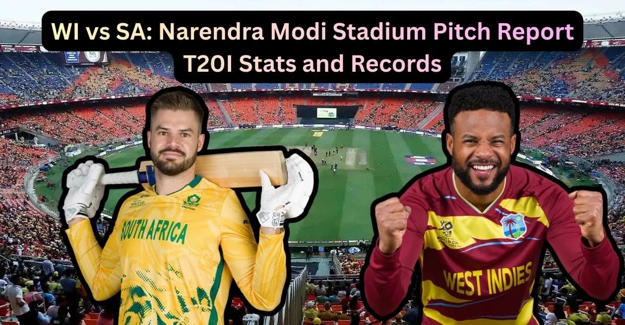 WI vs SA, T20 World Cup 2026: Narendra Modi Stadium Pitch Report, T20I Stats and Records