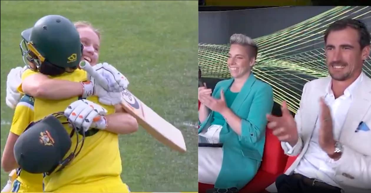 WATCH: Mitchell Starc cheers as Alyssa Healy signs off with an ODI century against India
